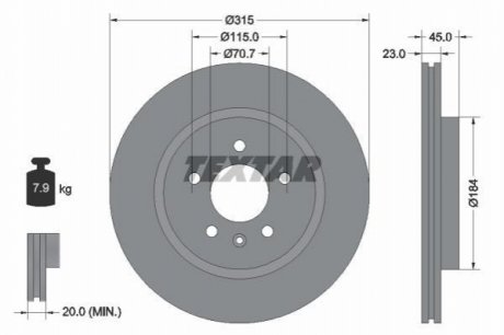 Тормозные диски TEXTAR 92239803 (фото 1)