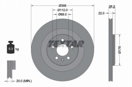 Задний тормозной диск TEXTAR 92241803 (фото 1)