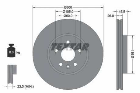 Передний тормозной диск TEXTAR 92243303