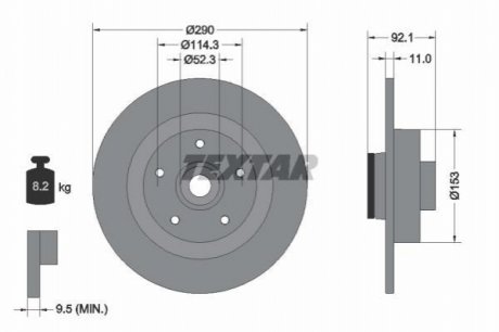 Тормозной диск TEXTAR 92254103 (фото 1)