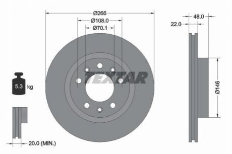 Тормозные диски TEXTAR 92269003 (фото 1)
