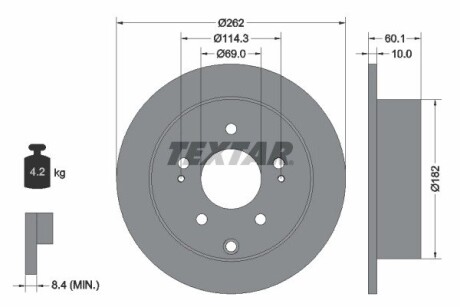 Тормозные диски TEXTAR 92269403 (фото 1)