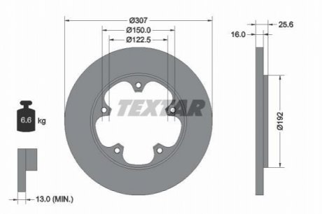 Задний тормозной диск TEXTAR 92274103 (фото 1)