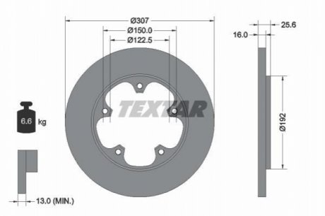 Задний тормозной диск TEXTAR 92274103