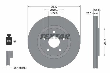 Тормозные диски TEXTAR 92278903 (фото 1)