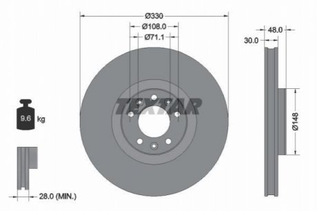 Передний тормозной диск TEXTAR 92283403 (фото 1)