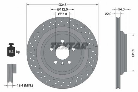 Тормозной диск TEXTAR 92283703 (фото 1)