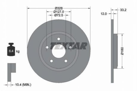 Тормозной диск TEXTAR 92286003 (фото 1)