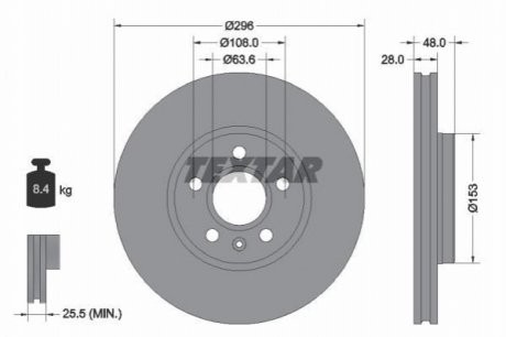 Передний тормозной диск TEXTAR 92287505 (фото 1)