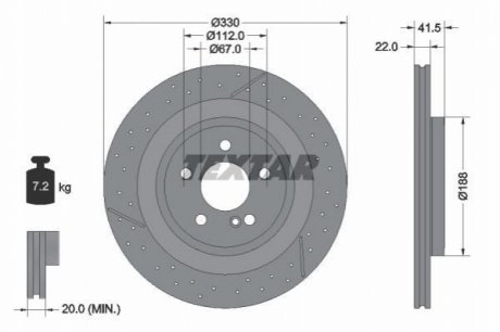 Задний тормозной диск TEXTAR 92290605 (фото 1)