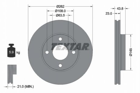 Тормозной диск TEXTAR 92292703 (фото 1)