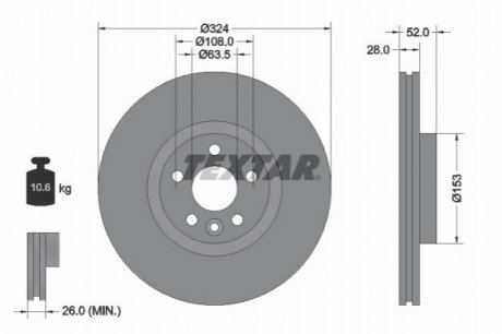 Тормозной диск TEXTAR 92293205 (фото 1)
