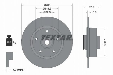Тормозной диск TEXTAR 92295203 (фото 1)