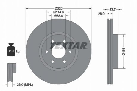 Тормозной диск TEXTAR 92296503 (фото 1)