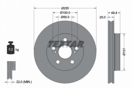 Тормозной диск TEXTAR 92301703