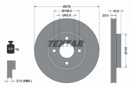 Передний тормозной диск TEXTAR 92303203