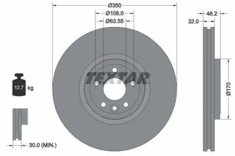Передній гальмівний диск TEXTAR 92308105