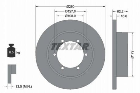 Задній гальмівний диск TEXTAR 92308500 (фото 1)