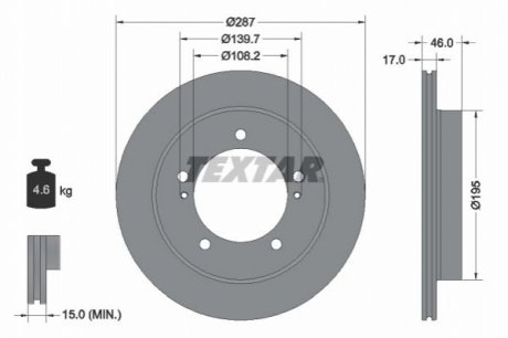 Передний тормозной диск TEXTAR 92314103 (фото 1)