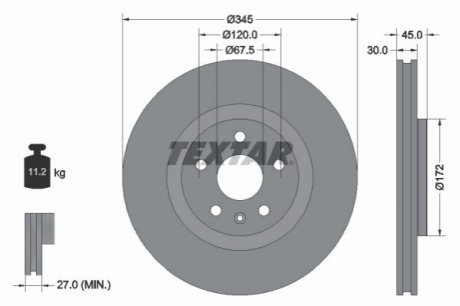 Передний тормозной диск TEXTAR 92314505