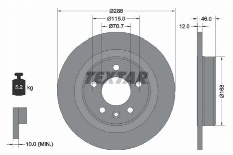 Задній гальмівний диск TEXTAR 92314603 (фото 1)