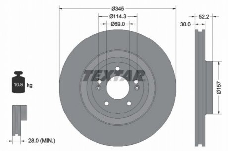 Передний тормозной диск TEXTAR 92315103