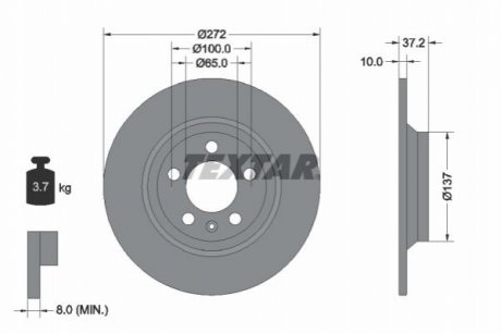 Задній гальмівний диск TEXTAR 92315303 (фото 1)
