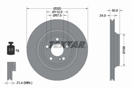 Задний тормозной диск TEXTAR 92317305 (фото 1)