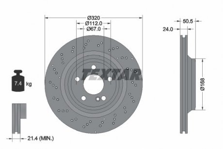 Задній гальмівний диск TEXTAR 92317505 (фото 1)