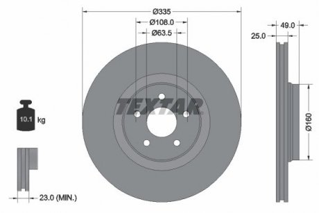 Передній гальмівний диск TEXTAR 92317805 (фото 1)
