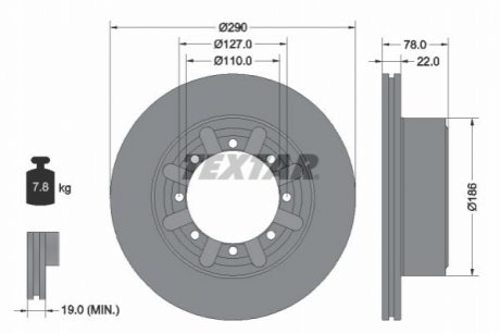 Задний тормозной диск TEXTAR 92322303 (фото 1)