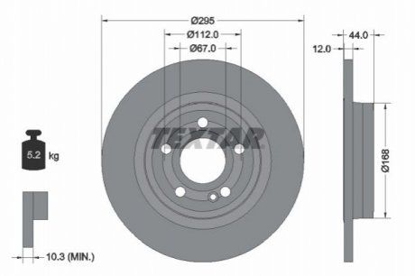 Задний тормозной диск TEXTAR 92323203 (фото 1)