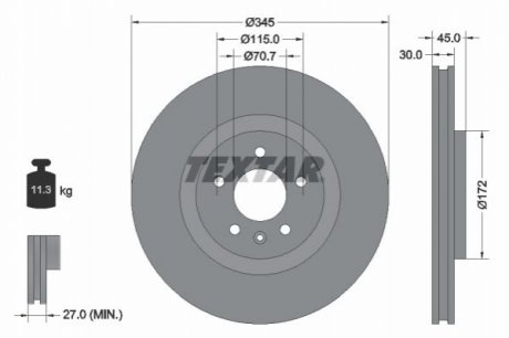 Передний тормозной диск TEXTAR 92323705 (фото 1)