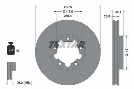 Передній гальмівний диск TEXTAR 92324003 (фото 1)