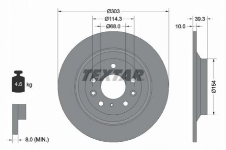 Задний тормозной диск TEXTAR 92324803 (фото 1)