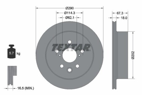 Задний тормозной диск TEXTAR 92334403