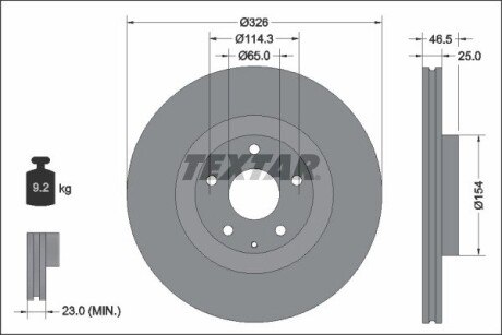 Передний тормозной диск TEXTAR 92337603