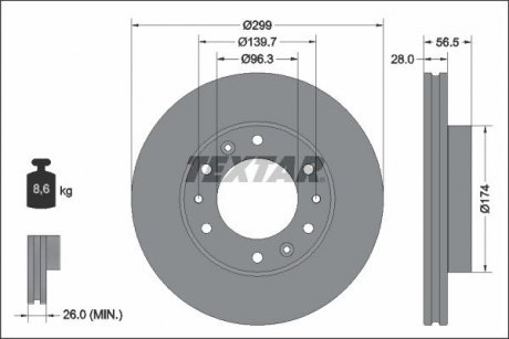 Передній гальмівний диск TEXTAR 92338103 (фото 1)