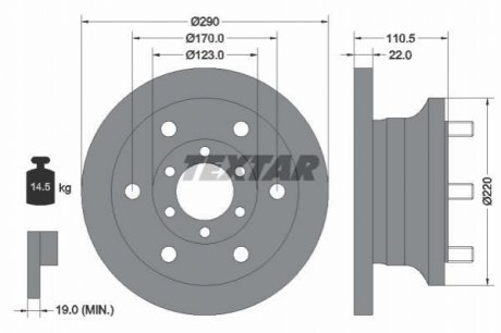 Передний тормозной диск TEXTAR 93095100 (фото 1)