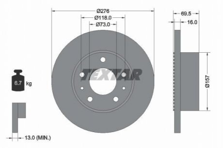 Тормозные диски TEXTAR 93104800