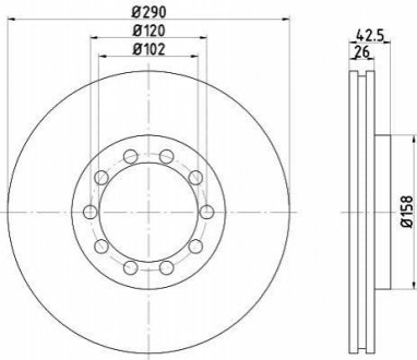 Передний тормозной диск TEXTAR 93117500 (фото 1)