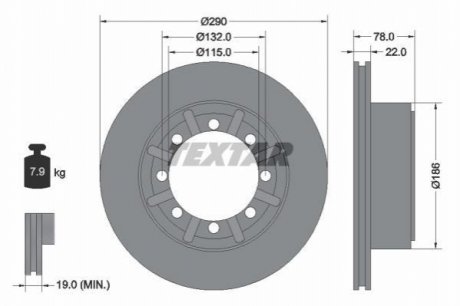 Тормозной диск TEXTAR 93117600