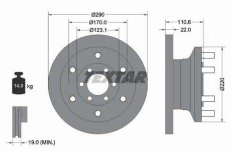 Передний тормозной диск TEXTAR 93175400