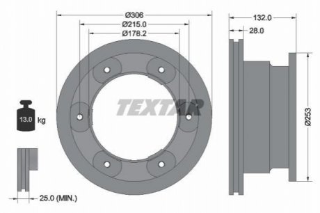 Тормозной диск TEXTAR 93177703