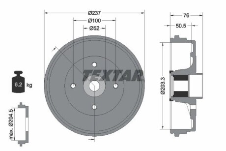 Тормозной барабан TEXTAR 94041400