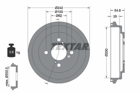 Тормозной барабан TEXTAR 94046900