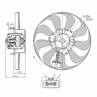 Вентилятор, охлаждение двигателя THERMOTEC D8W003TT (фото 1)