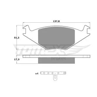 Тормозные колодки дисковые. TOMEX 1015