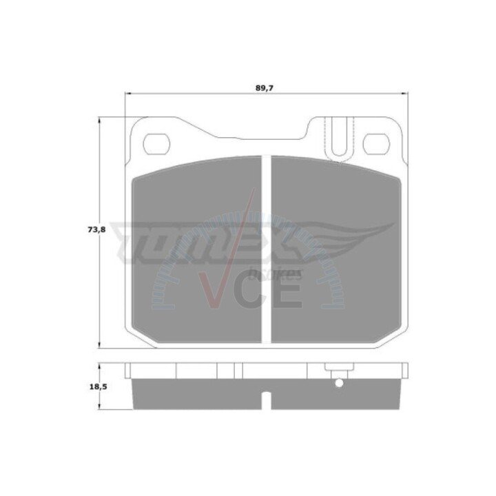 Гальмівні дискові колодки. 18,8mm TOMEX 10224 (фото 1)