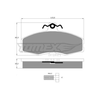 Гальмівні колодки дискові TOMEX 1027